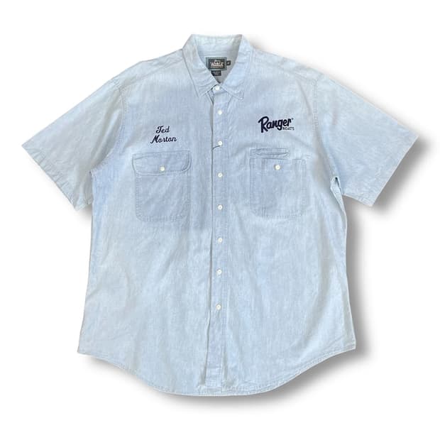 울리치 투포켓 연청 데님 반팔 셔츠 XL