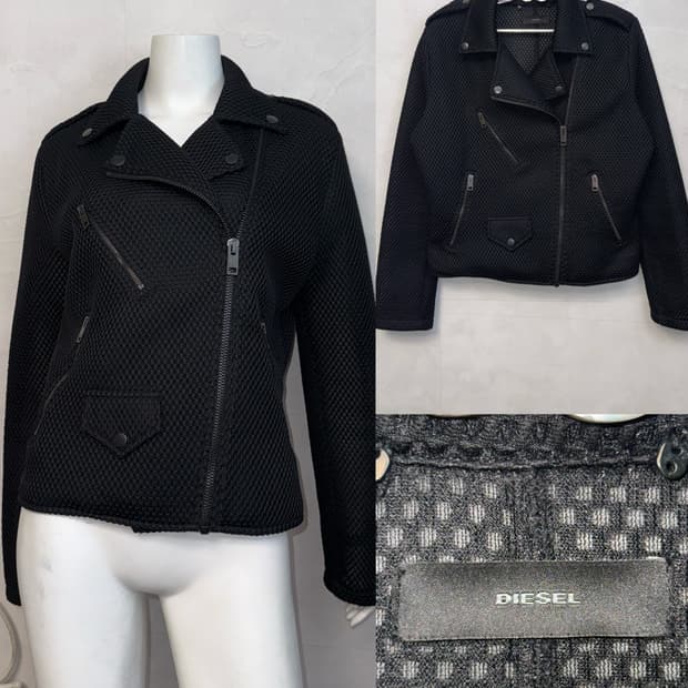 DIESEL black mesh rider jacket 