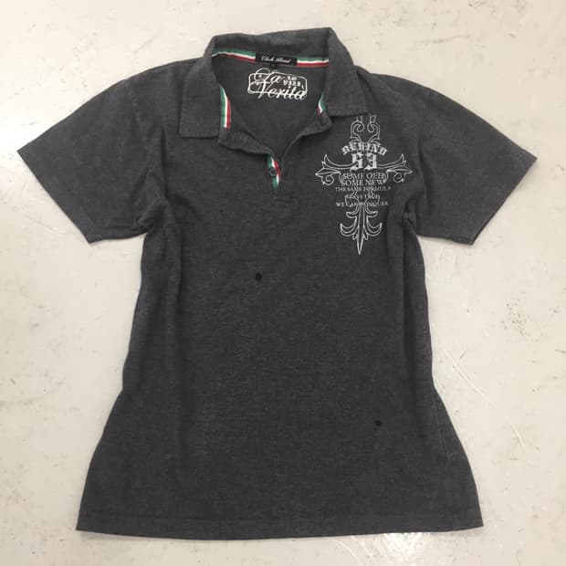 빈티지 카라넥 프린팅 티셔츠