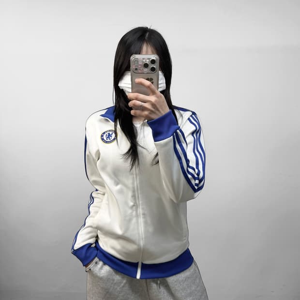 아디다스 첼시 트랙탑 져지 화이트 블루