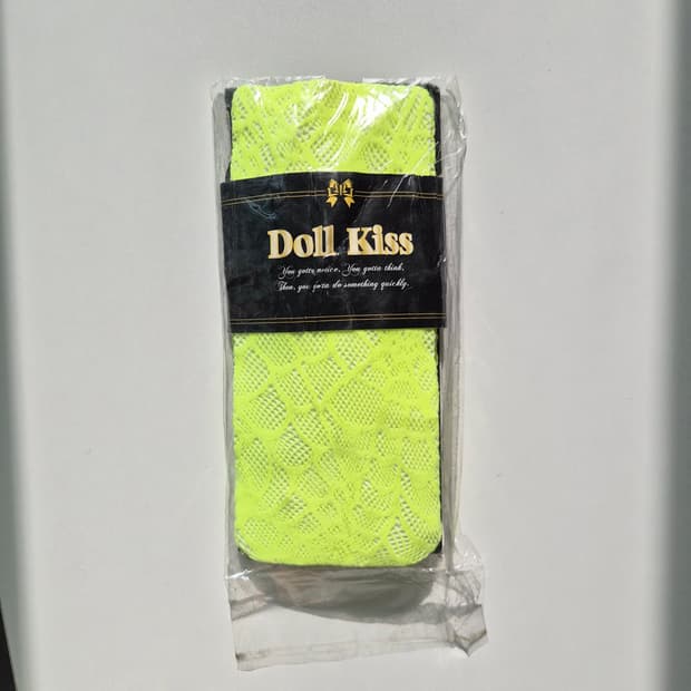 Doll Kiss 형광 네온 레이스 망사 팬티스타킹