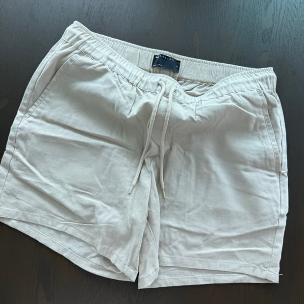 asos 베이지 남성 린넨 쇼츠
