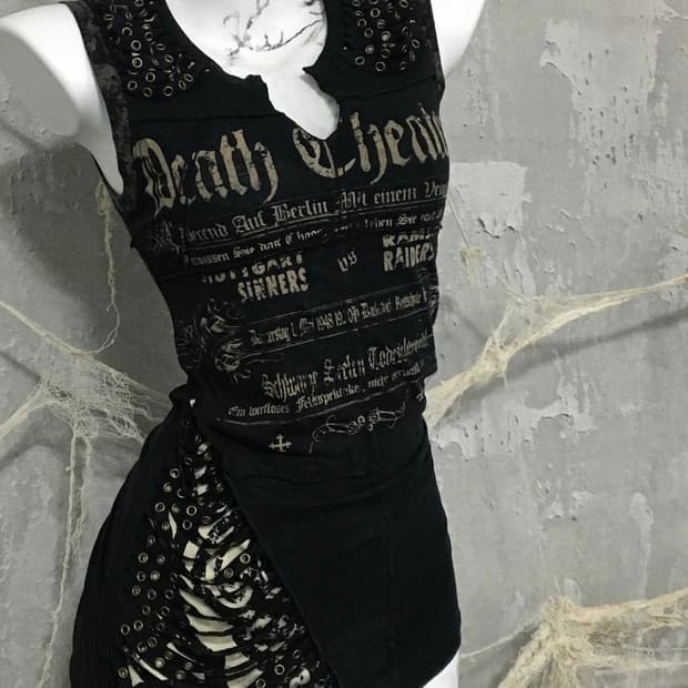 Salvage Punching Net Detail Sleeveless