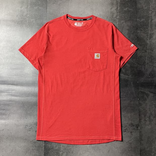 CARHARTT 칼하트 레드 포켓 워크 반팔티셔츠 A01157