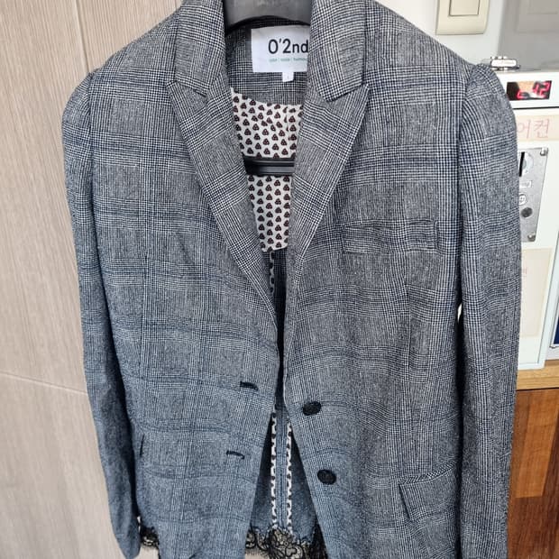 O'2nd 체크 레이스 블레이저