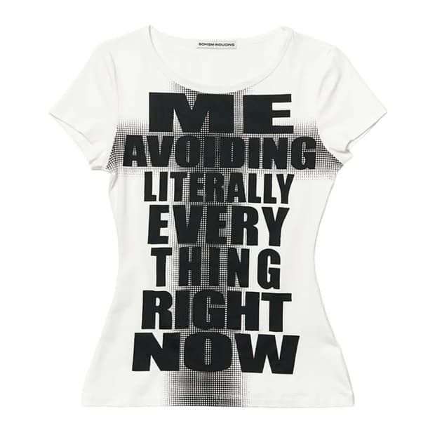 스키즘 인듀싱 AVOIDING EVERYTHING T SHIRT WHIT