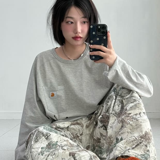 칼하트 그레이 롱슬리브