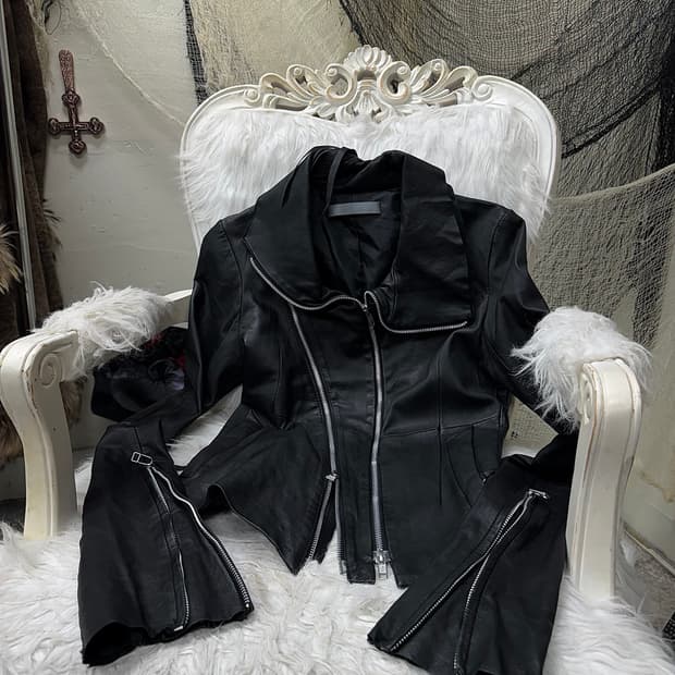 Ekam archive gimmick leather jacket