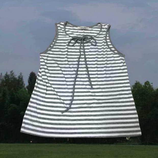 모리걸 일본빈티지 스트라이프 나시 슬리브