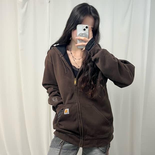 Carhartt Brown Thermal Hoodie Zip-up