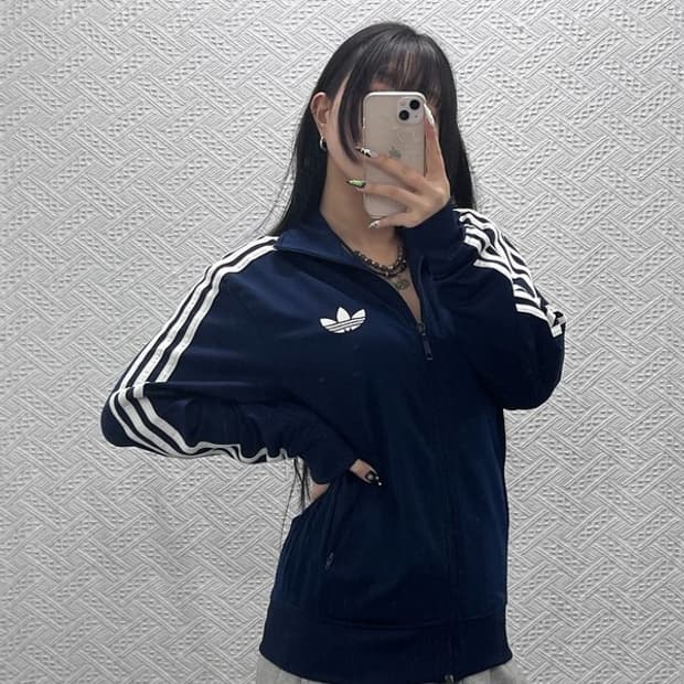 아디다스 파이어버드 올드스쿨 네이비 져지 집업 95 C08735