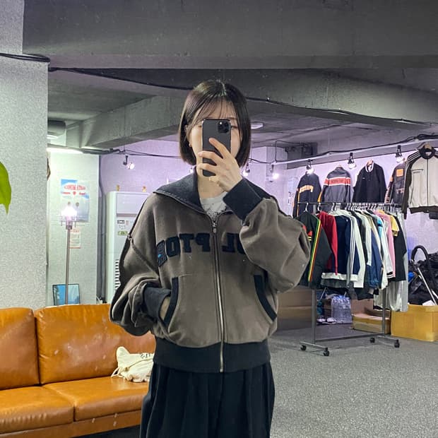 스컬프터 빅로고 디트로이트 투톤 집업 B4691