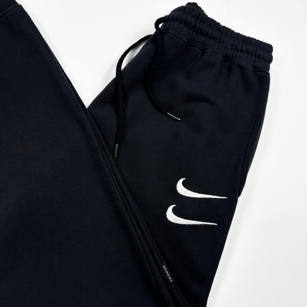 나이키 더블스우시 블랙 코튼 조거팬츠 (XL)
