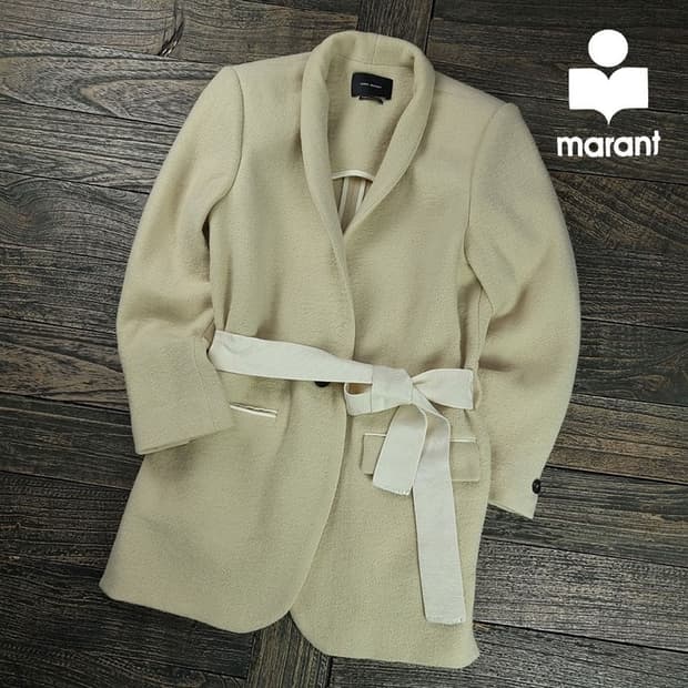 [이자벨마랑] 울 블랜디드 벨티드 모직 코트 자켓 P01489