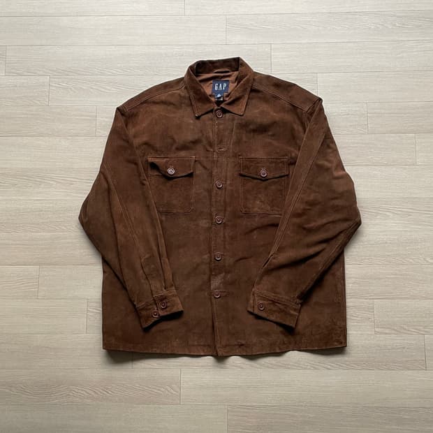 90s 올드갭 스웨이드 셔츠 자켓 레더
