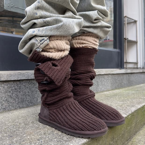 2000s Y2K 니트 카디 어그 부츠