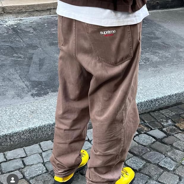 23fw 슈프림 배기 팬츠 브라운