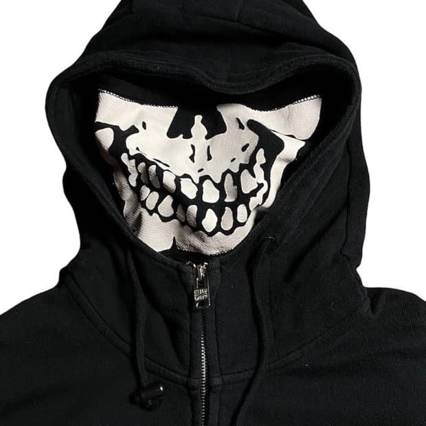 90s PPFM 스컬 마스크 후드집업