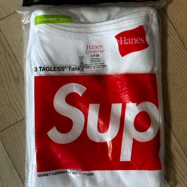 슈프림 / 헤인즈 태그리스 탱크탑 화이트 (3개입) / S