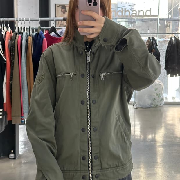 디젤 더블지퍼 스냅버튼 야상 레이싱자켓