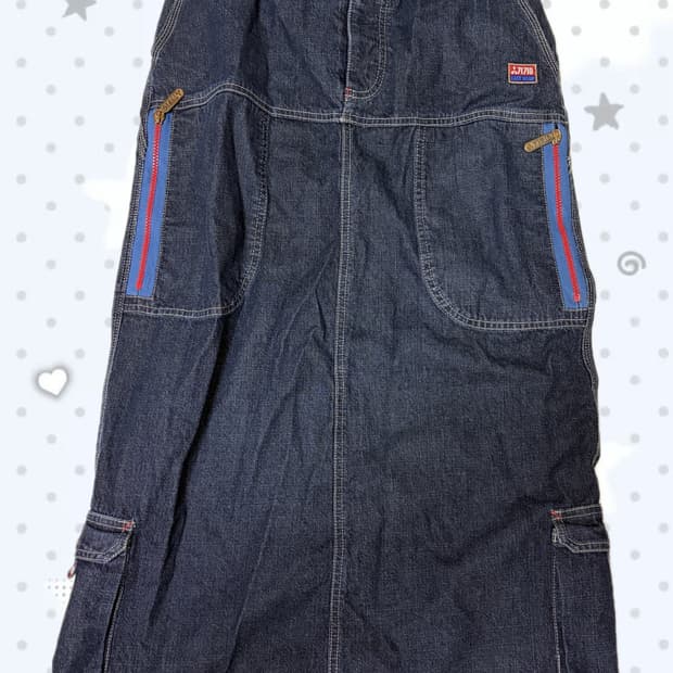 빈티지 진청 데님 롱스커트 치마 