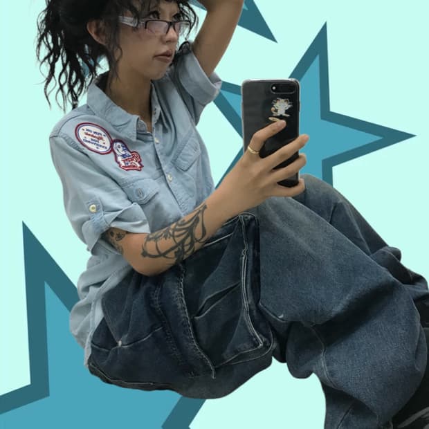 < Hysteric Glamour His girl Patch Shirt