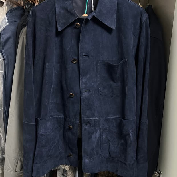 랄프로렌 퍼플라벨 번햄 스웨이드 네이비 새제품 XL