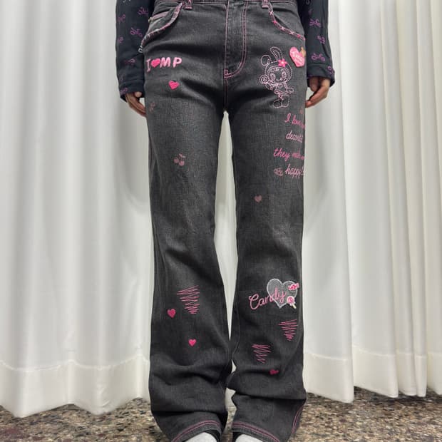 mezzo piano design denim pants