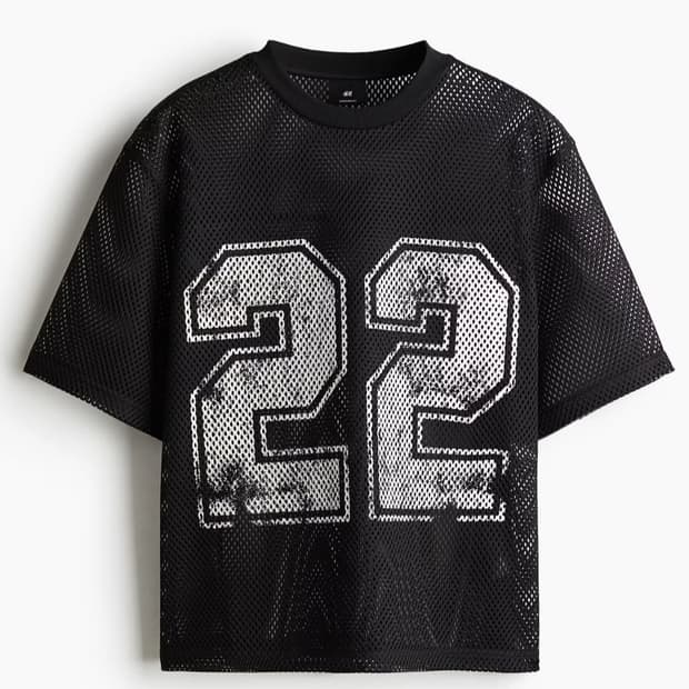 (구해요) H&M 오버사이즈핏 프린트 메쉬 티셔츠 S