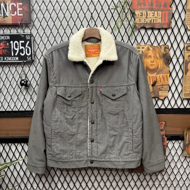 리바이스 타입 3 쉐르파 트러커 자켓 그레이