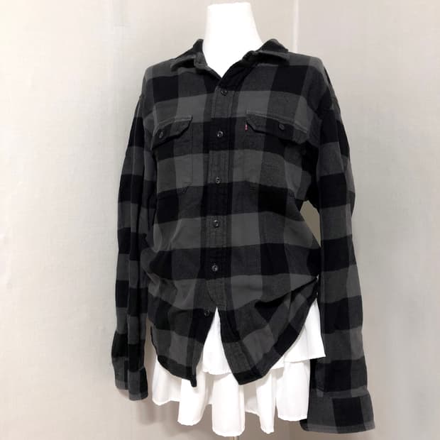 리바이스 블랙체크 셔츠 L