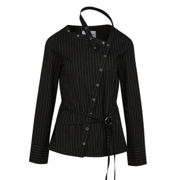 낫노잉 다이애그널 넥 스트랩 셔츠