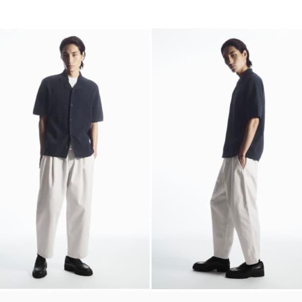 엘라스틱 와이드 레그 트라우저 - 릴렉스드