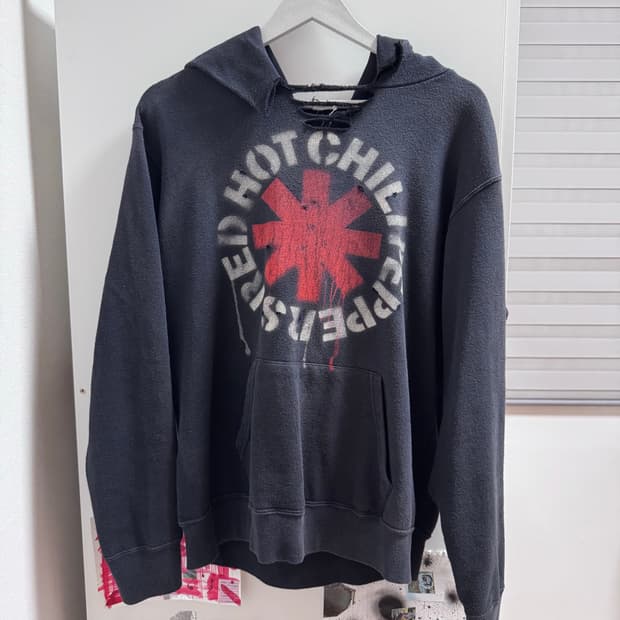 [L] sun fading Red Hot Chili peppers 후드 