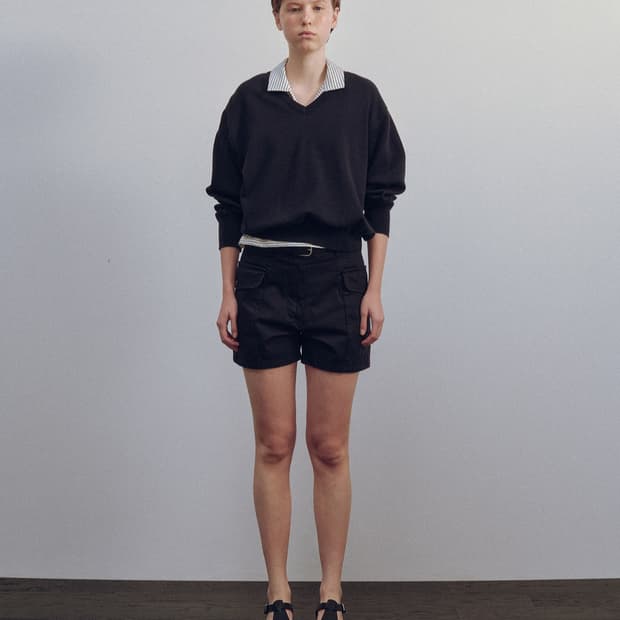 낫띵리튼 피플리 브이넥 니트 네이비 s