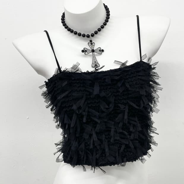 블랙 그런지 디테일 탑