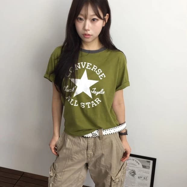 Converse All Star Olive Ringer Tee