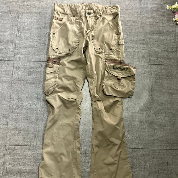 Edwin 에드윈 핀터깔y2k 올드스쿨락펑크 사이드로고 카고워크팬츠