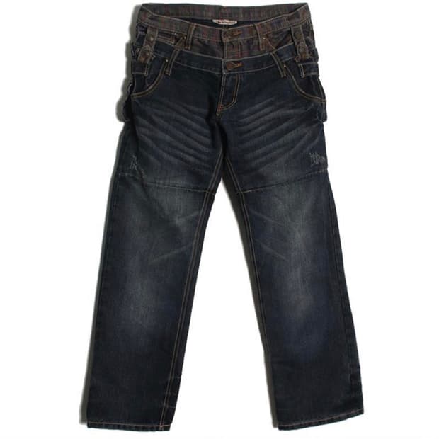 double waist denim pants