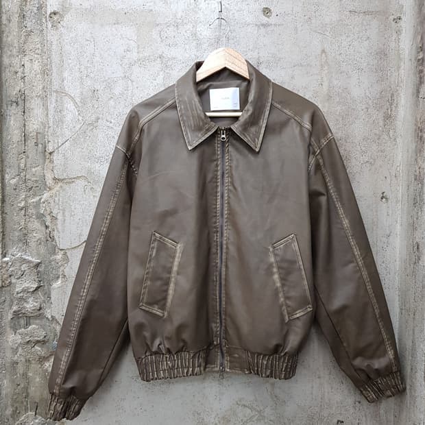 Buffett 가먼츠 워싱 레더 집업 자켓 F사이즈 