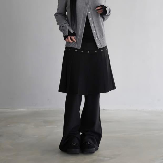 슈드 레이어드 아일렛 스커트팬츠