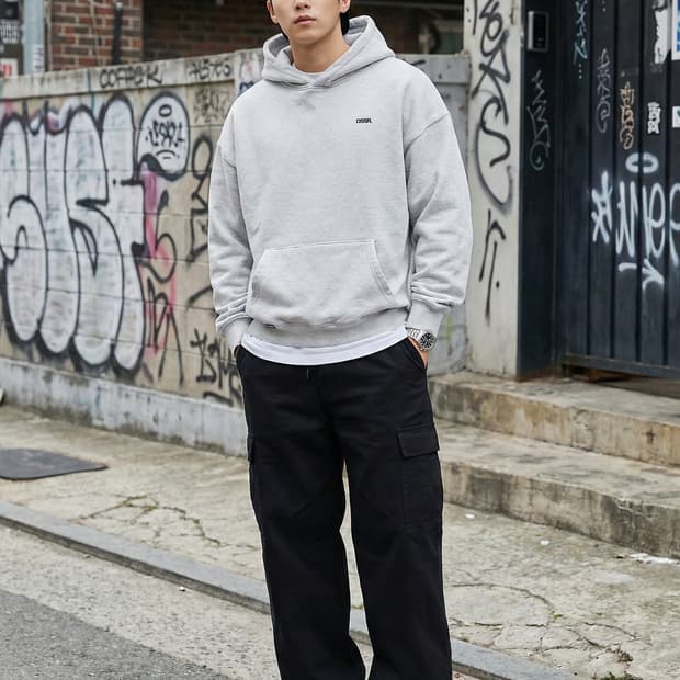 DBSR 덤브스트럭 프리미엄 코튼 로고 후드티