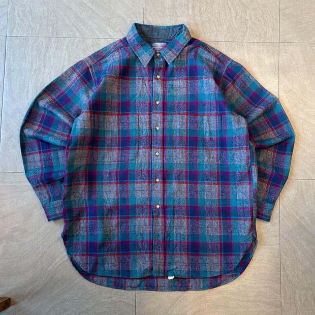 80년대 미국 생산 펜들턴 체크 울 셔츠