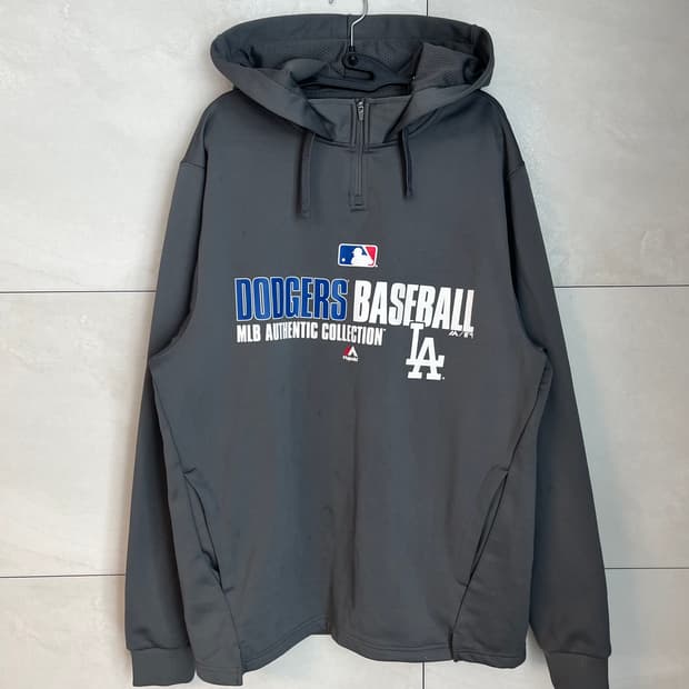 마제스틱xLA다저스 하프 후드 집업 [M]