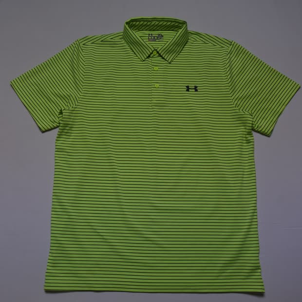 언더아머 남성 골프웨어 셔츠 XL 라임 스트라이프 거의 새상품