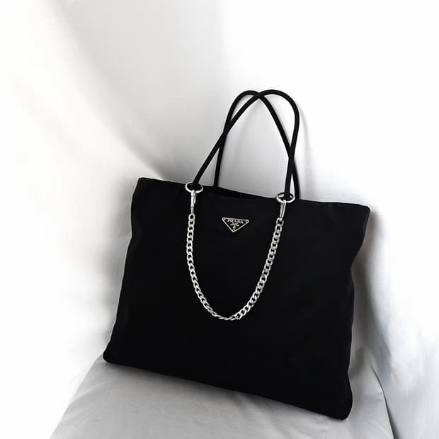 [정품 PRADA] 프라다 포코노 나일론 사각 토트백 라지