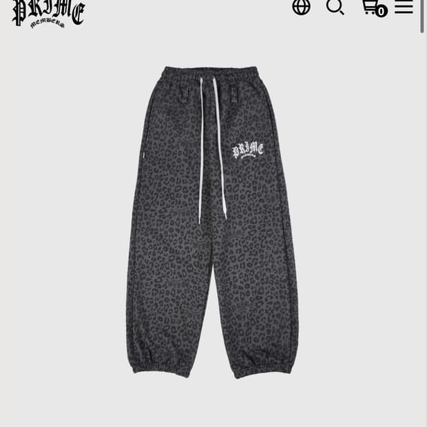 프라임멤버스 레오파드 와이드 조거 블랙 안유진 바지