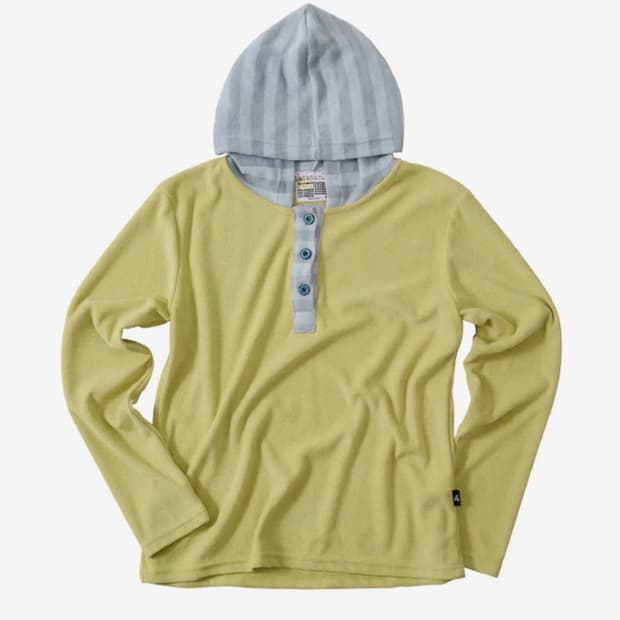 유쓰배쓰 Hooded Henley Tee _lime