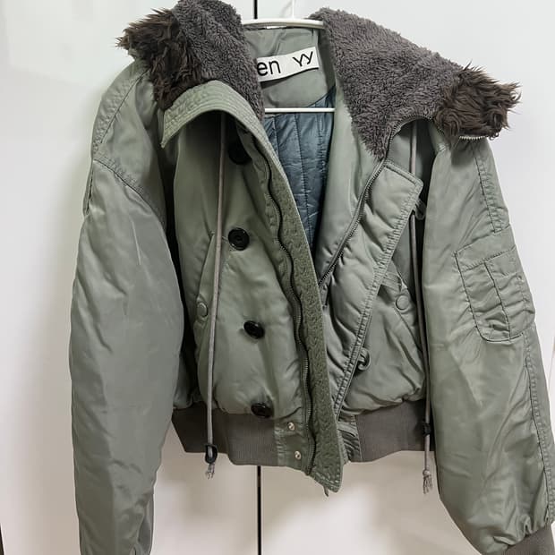 Open yy faux fur zipper hood