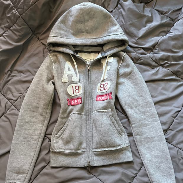초희귀 대대장 아베크롬비 딱붙핏 후드집업 s 그레이